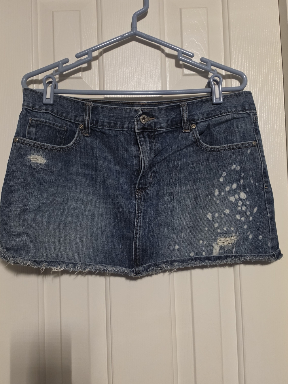 Old Navy Blue Distressed Denim Mini Skirt